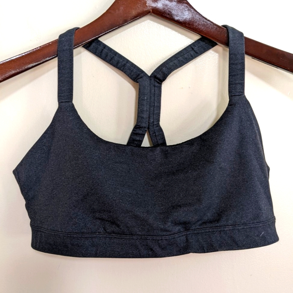 GapFit Sports Bra, Color Charcoal Grey, Size Medium A-C